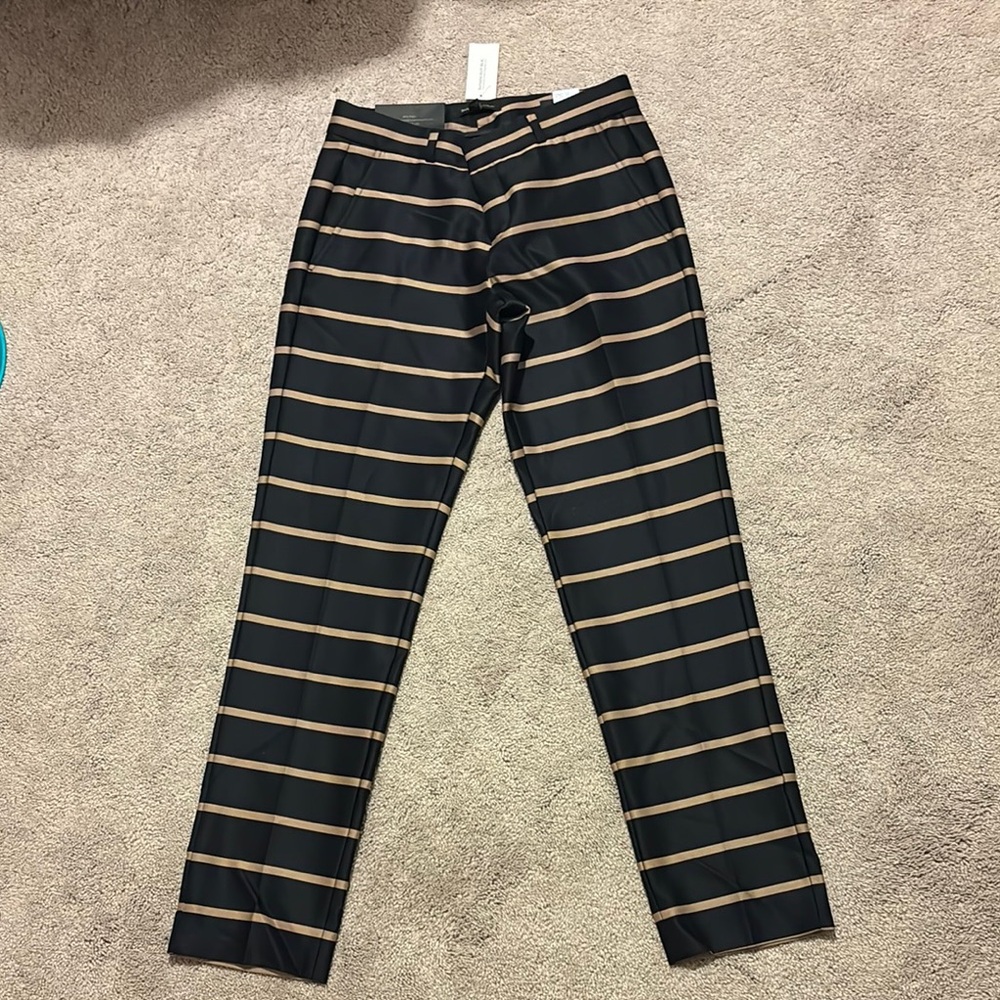 Banana Republic Black and Beige Striped Pants NWT